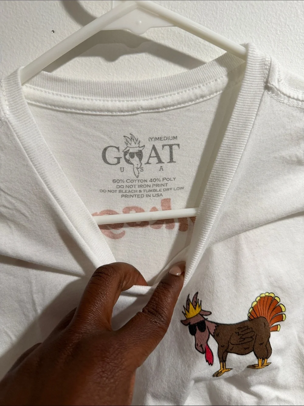 Kids White Short-Sleeve Tee with Cartoon Turkey Graphic